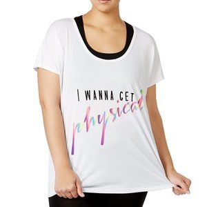 Active Plus Size Graphic Workout Top Material Girl 1X NWT